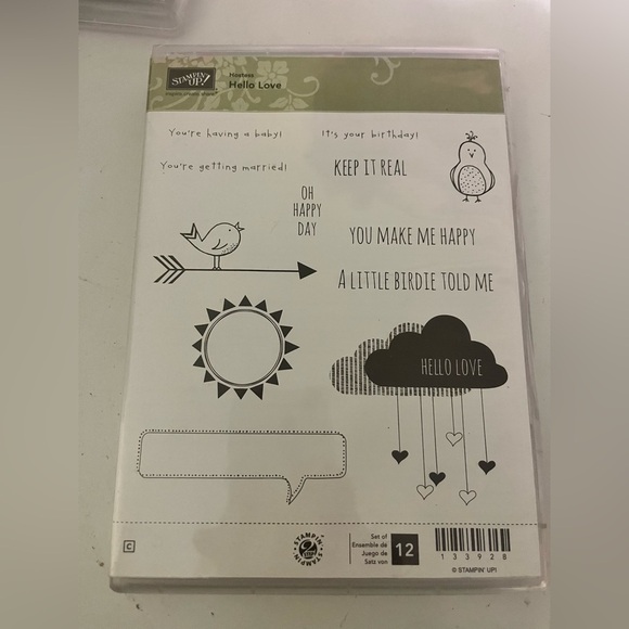 Stampin' Up HELLO LOVE  Stamp set of 12 (133928) Birds NEW - Picture 1 of 2
